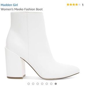 Madden Girl White Retro Ankle Boots